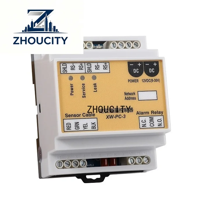 RS 485 Modbus RTU DIN 35MM Smart Security Protection Detector Water Leak Detection Device In Walls