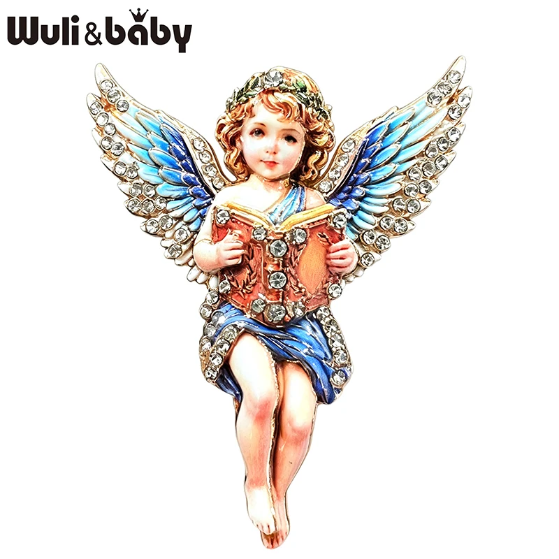 Aliexpress Wuli&baby Beautiful Angel Brooches For Women Unisex 6-color Rhinestone Reading Book Cherub Figure Office Party Brooch Pins Gifts - Aliexpress Deal