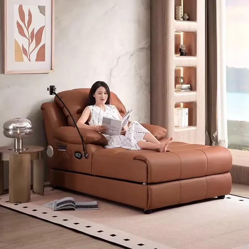Modern Wood Frame Sleeper Sofa Bed with Remote Control 180 Folding Convertible Couch for Living Room Reclining
