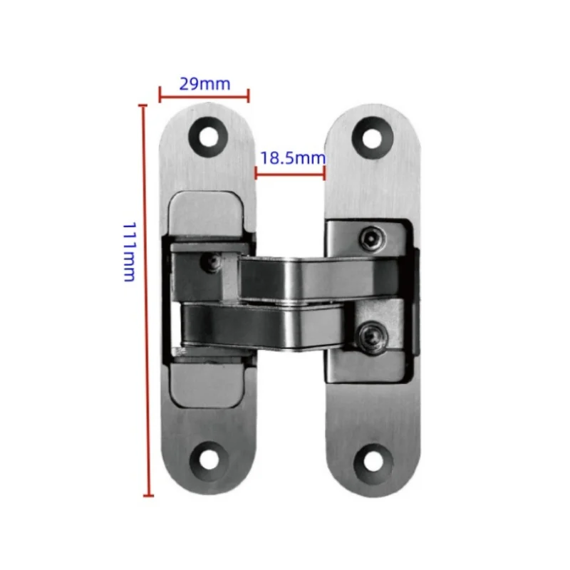

Stainless Steel 3D Invisible Adjustable Concealed Hidden Hinge for Heavy Duty Wooden Swing Small Door 42mm 100kg