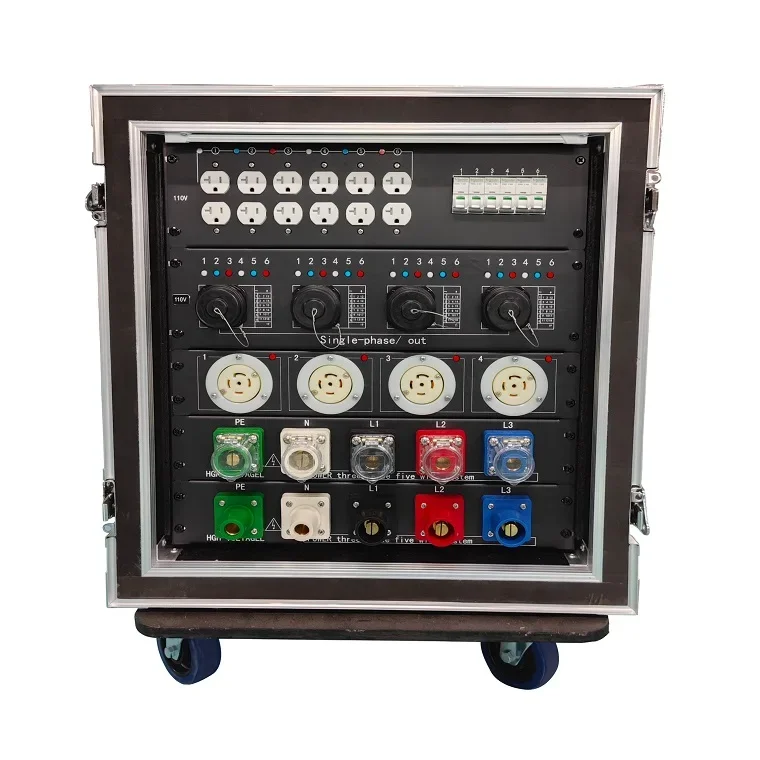 

24 channels electrical distro panel power distribution box with socapex twistlock outputs