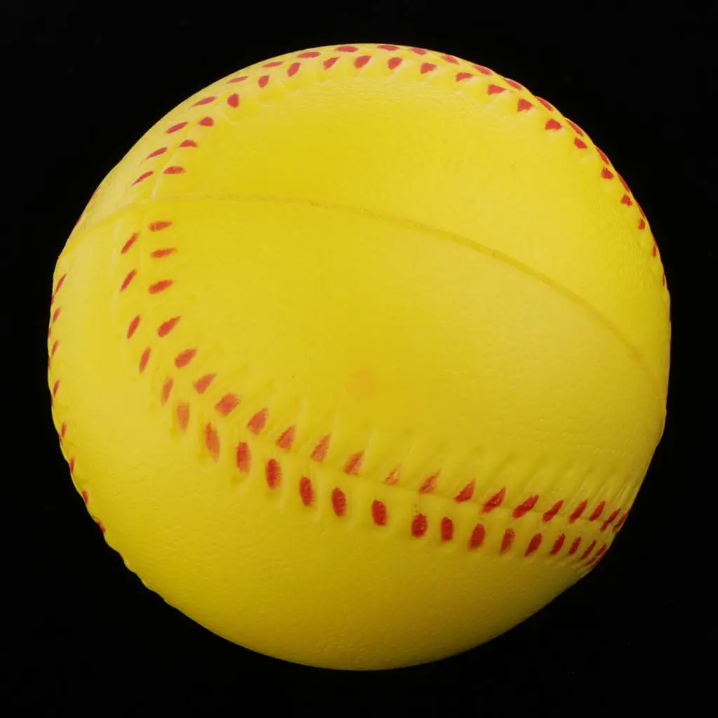 Yellow Practice Soft Softball / Training Baseball Ball - PU Foam, for Adults Training or Kids Playing