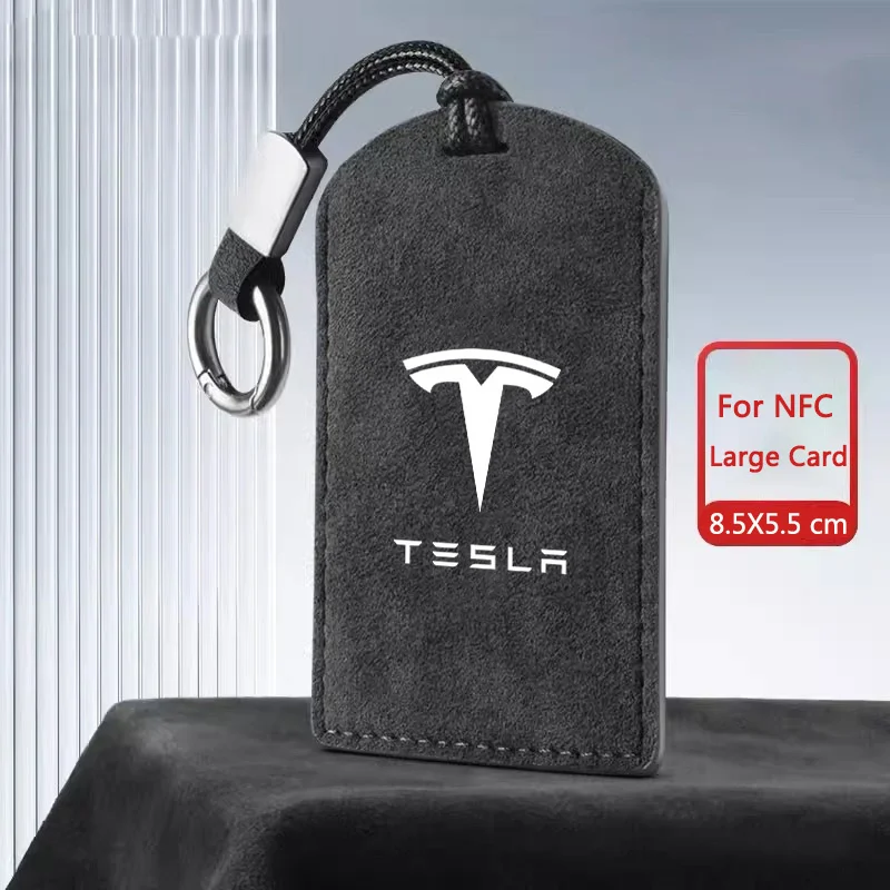Zamszowe etui na klucze samochodowe NFC Pokrowiec na klucze Torba ochronna na klucze do Tesli Model 3 Model Y 2020 Brelok do kluczy Akcesoria do stylizacji samochodów