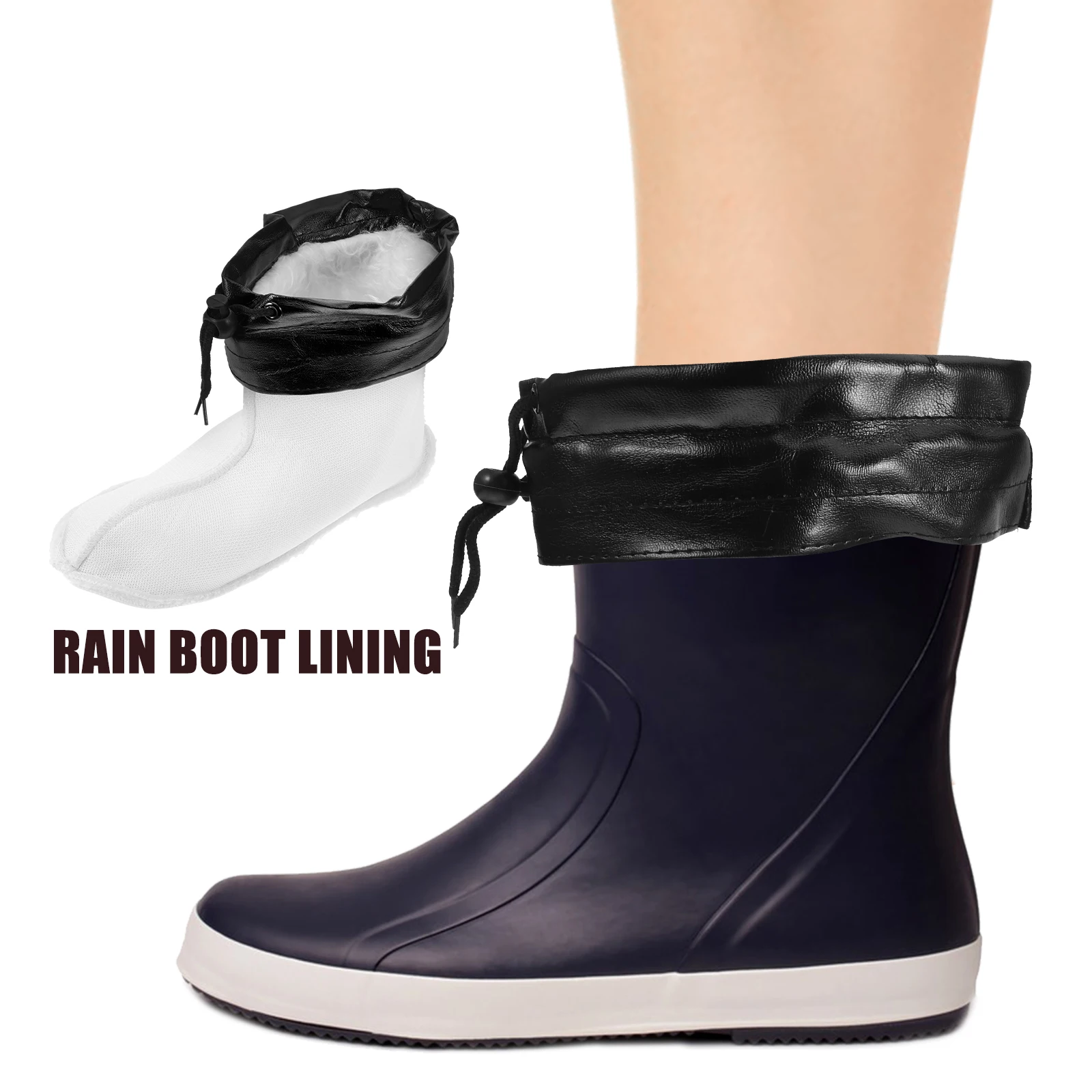 

Rain Boot Liners Warm Keeping Socks Thick Lining Covers Detachable Insulated Winter Men Women Rubber Boots Hunter Cuffs