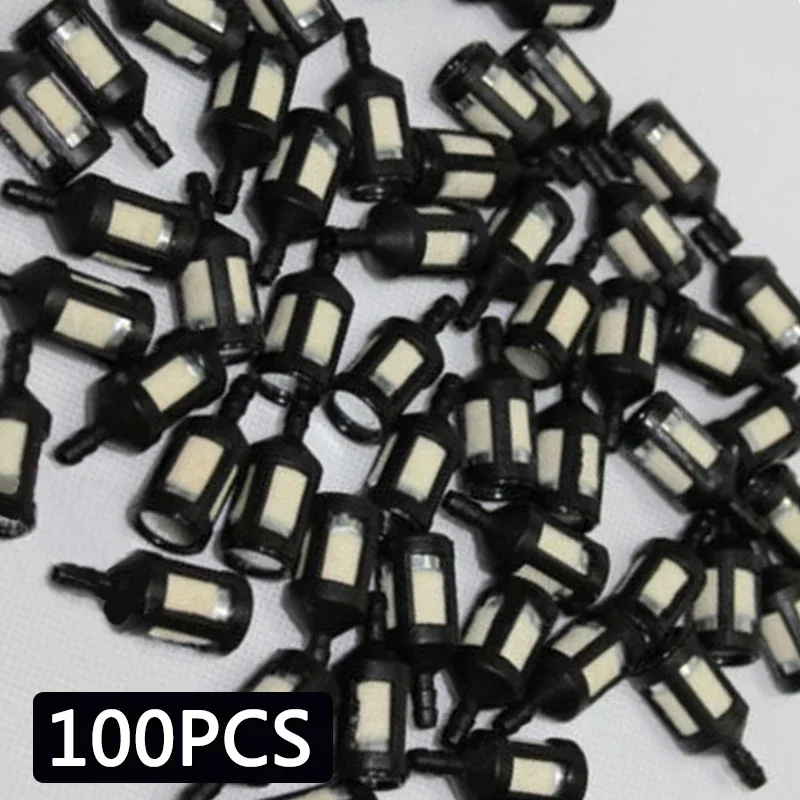 100pcs Universal Fuel Oil Filters For Stihl /Poulan /Hus Qvarna Chainsaw Trimmer Lawn Mower Garden Tool Accessories