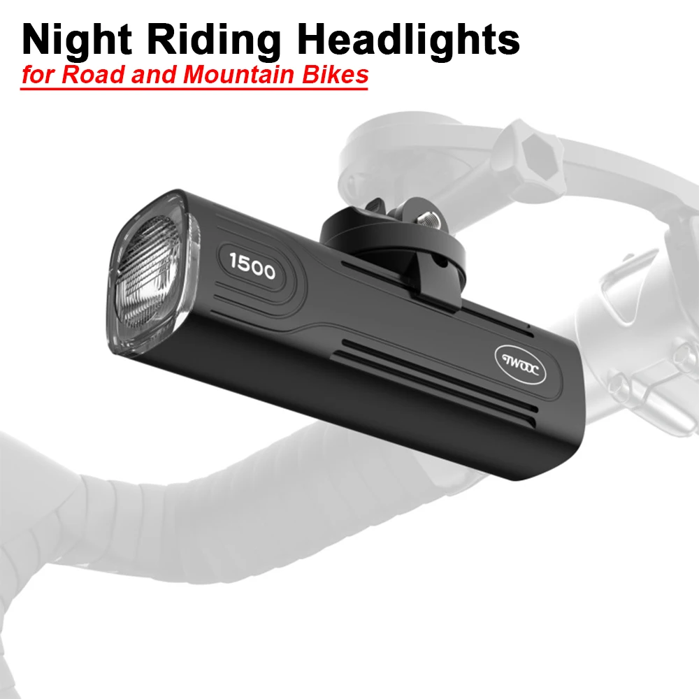 

1200/1500 Lumens Bike Headlight - Waterproof High Brightness Cutoff Line Front Light for MTB/Road Bike Night Riding