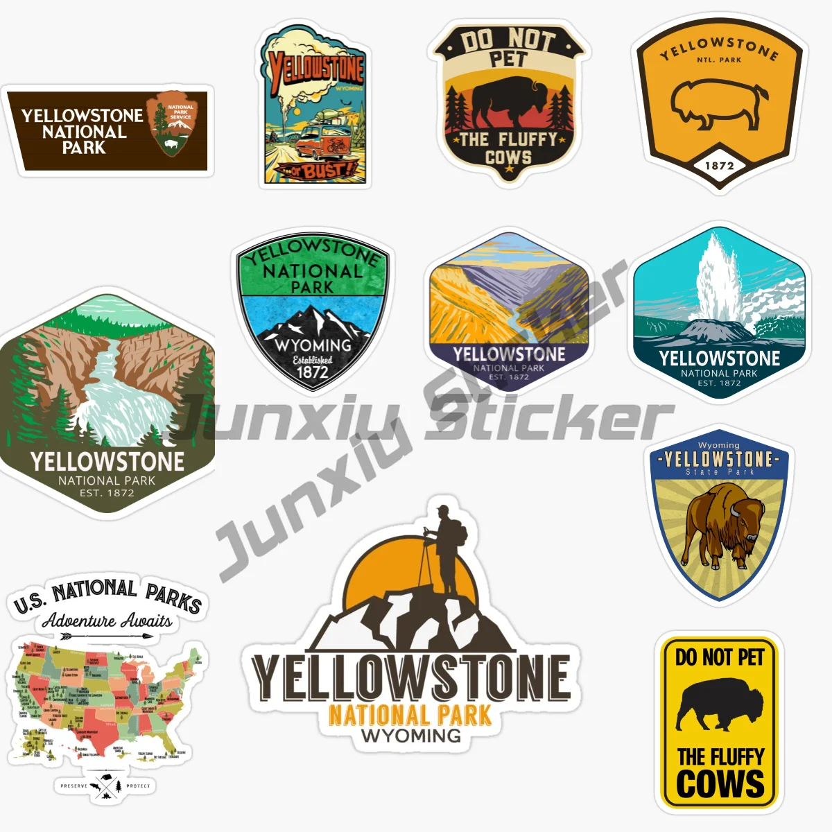 

Yellowstone Park Creative Sticker Wall Room Truck Motorcycle Car Window Glass Bicycle Van Helmet Camper Off-road PVC Decal