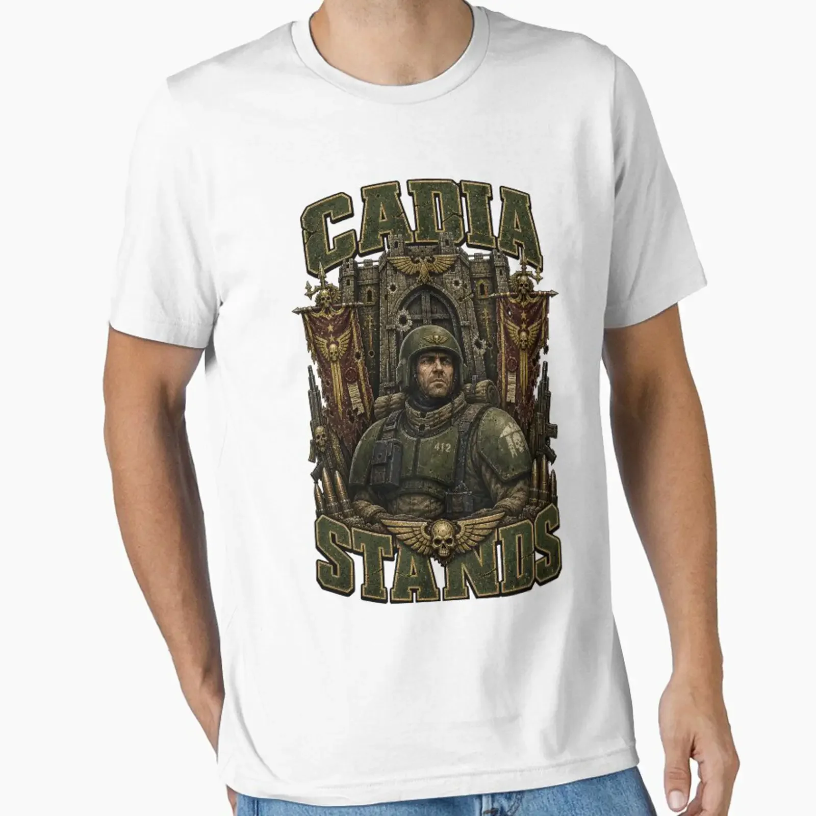 Cadia Stands Essential T Shirt vintage Washed Stylish homme Stretched Comfortable Unisex Breathable streetwear Slightly graphic