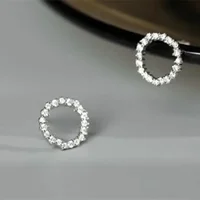 LATS-Boucles d'Oreilles Délicates en Forme de Petit Cercle pour Femme, Bijoux Minimalistes en Clip, Accessoires de ix, Cadeau, Été 3