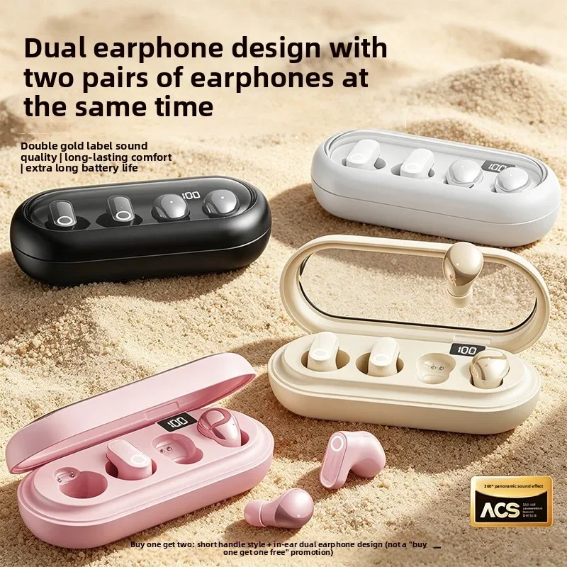 Bluetooth Earbuds Noise-Canceling, Two-in-One Design with Transparent Display and Long Battery Life for Clear Calls