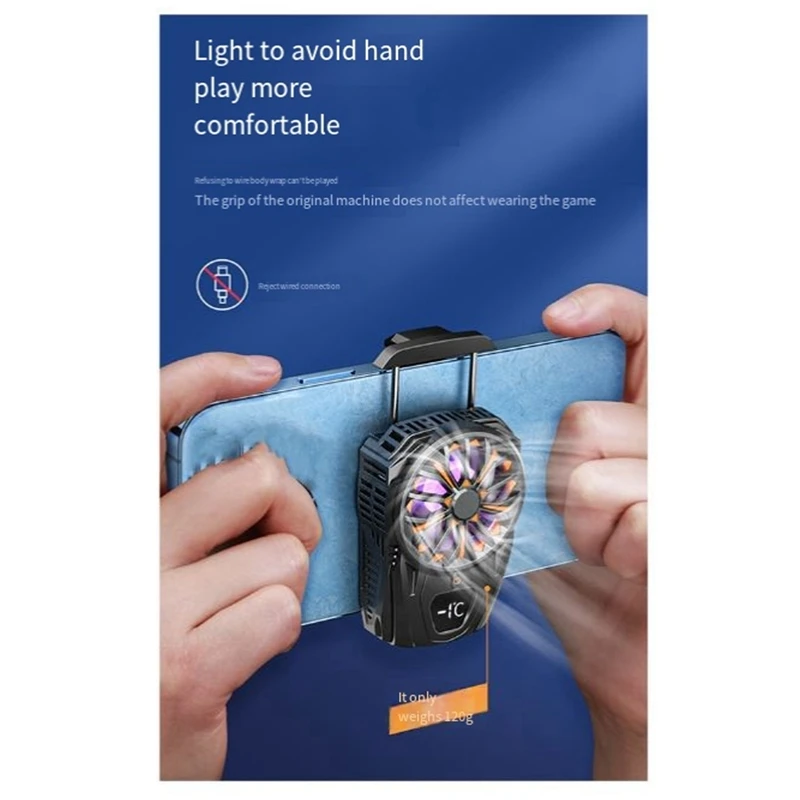 Phone Cooler Phone Cooling Fan Rechargeable Semiconductor Mobile Phone Radiator With Digital Display Phone Cooler