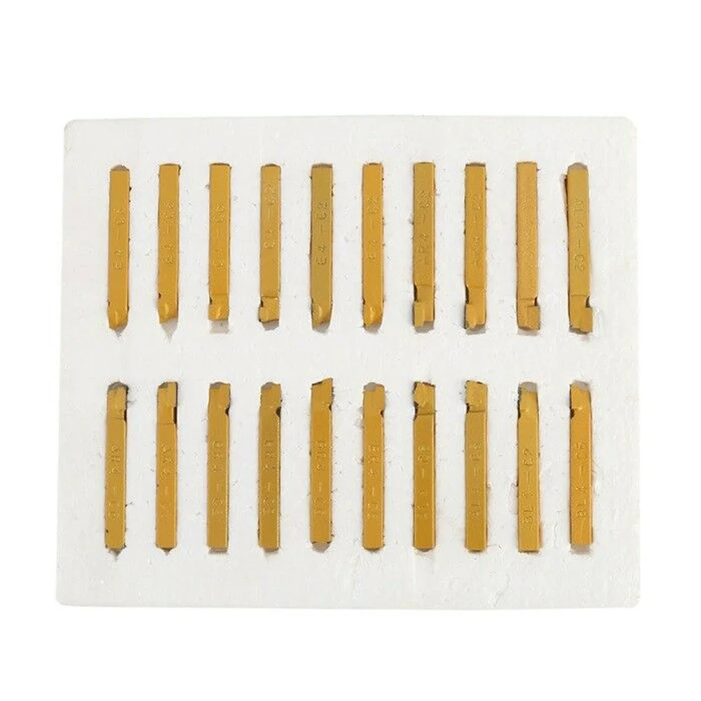 

20Pcs/Set 1/4" Metal Lathe Tooling Carbide Tip Tipped Cutter Tool Bit Cutting With C-2 Drill Bits And C-6 Drill Bits For Cutting