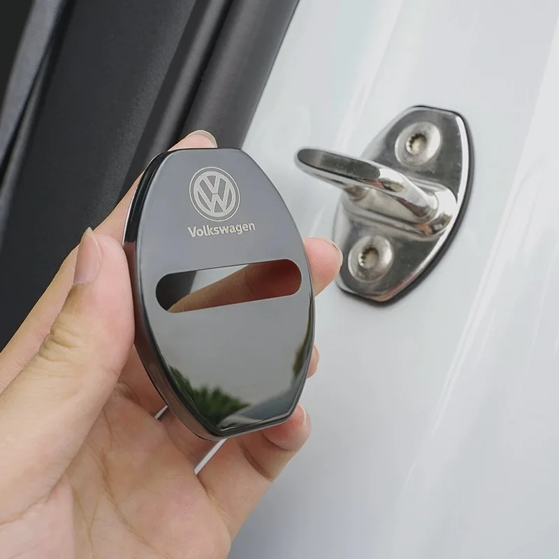 4Pcs Metal Car Styling Door Lock Protective Cover For VW GTI Polo Golf Passat Tiguan Arteon Touareg Taigo Caddy Jetta Beetle Sha