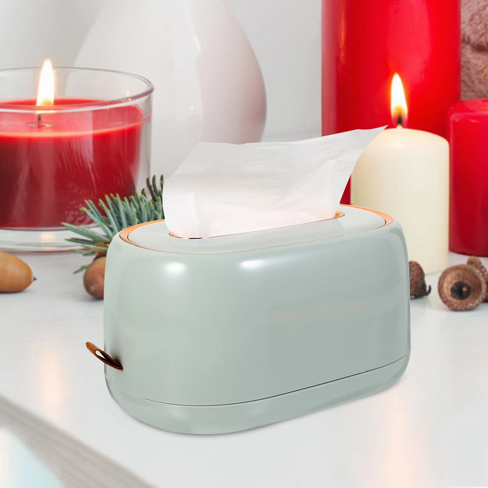 

Wall Mounted Tissue Box Paper Towel Holder Napkin Storage Cases Household Office Boxes PET Modern Dispenser White Spring