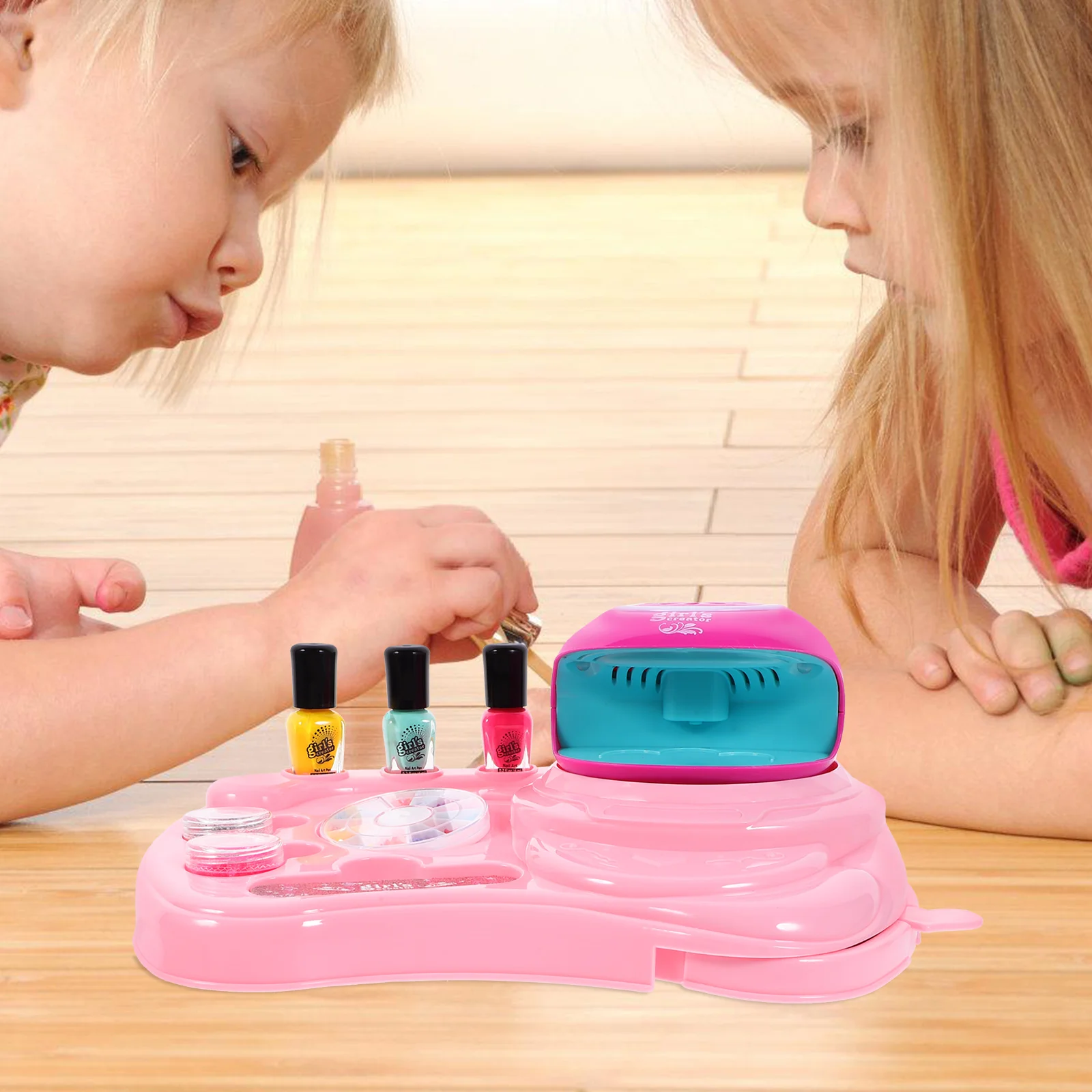 Kit de vernis à ongles en plastique pour enfants, jouets pour filles, cadeau d'anniversaire, 25x18cm