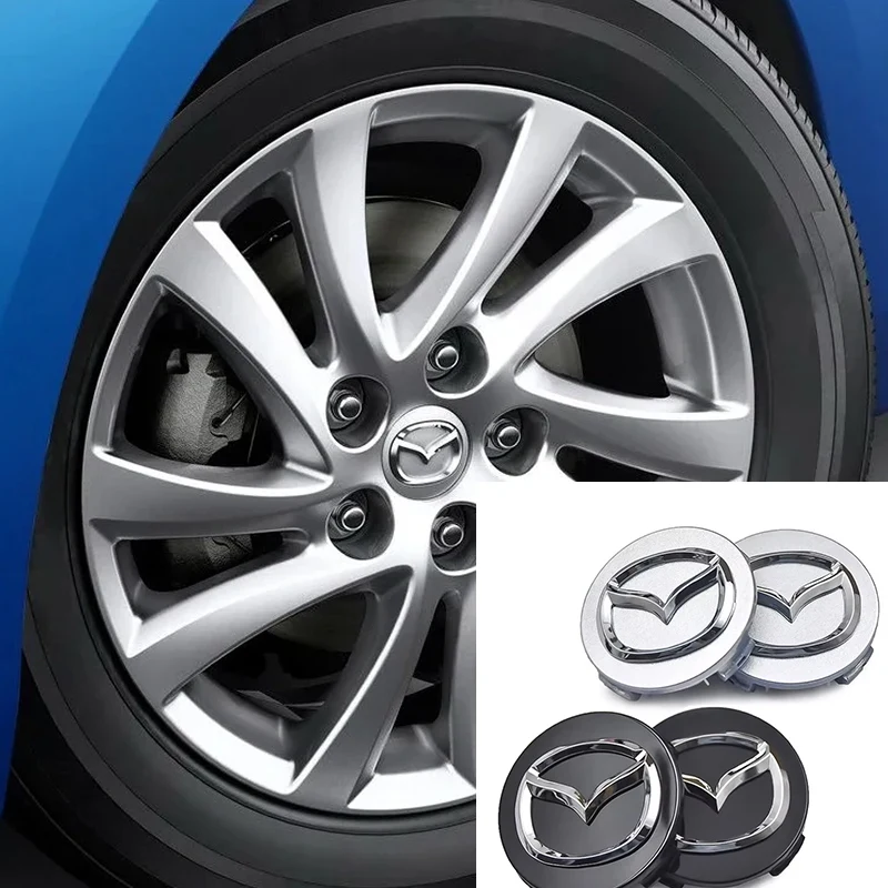 4 pçs 56mm centro da roda do carro hub cap emblema decalque roda adesivo para mazda 3 6tenza axela demio cx3 cx5 mp ms rx8 bens de carro