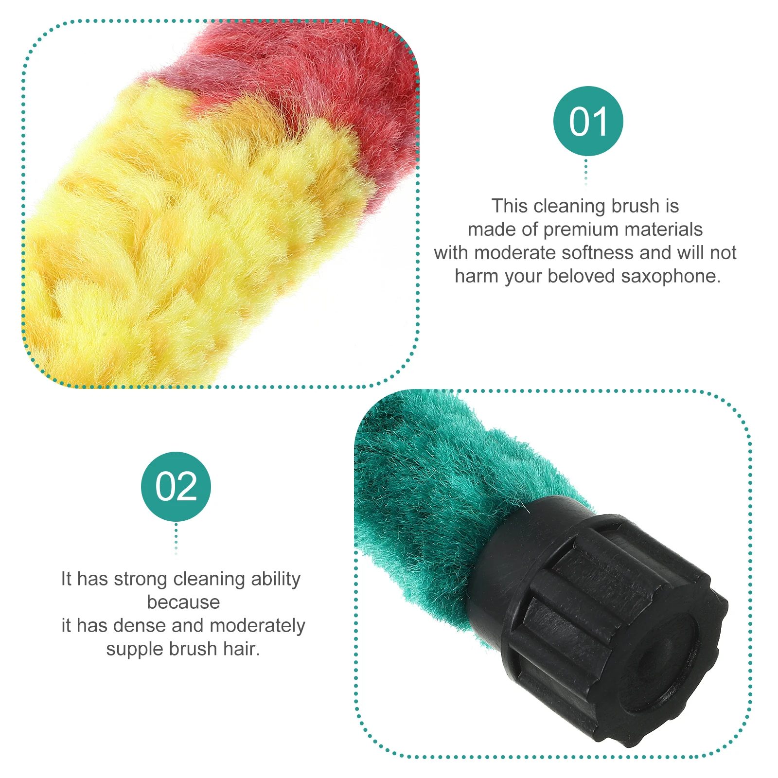 

Portable Sax Cleaning Brush Professional Nylon Fiber for Saxophone Maintenance Care Tool Ideal Soprano Instruments Durable