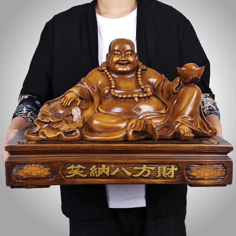 Resin Maitreya Buddha Ornaments Living Room Desktop Home Decoration Chinese Style Pray for Auspiciousness Sacrificial Supplies