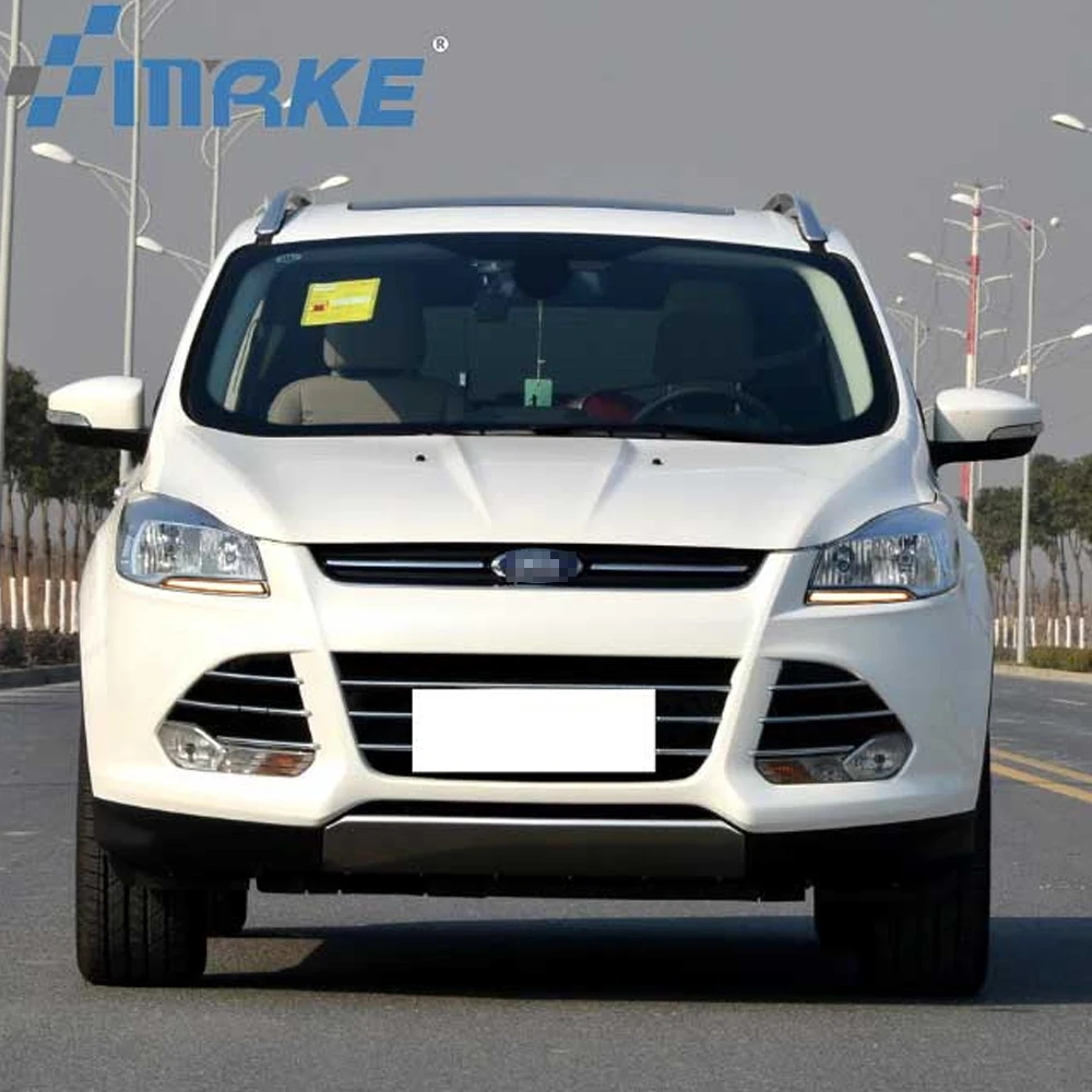 

1Pair For Ford Kuga Escape 2013 2014 2015 2016 Daytime Running Light DRL LED Fog Lamp Cover With Yellow Turning Signal Functions