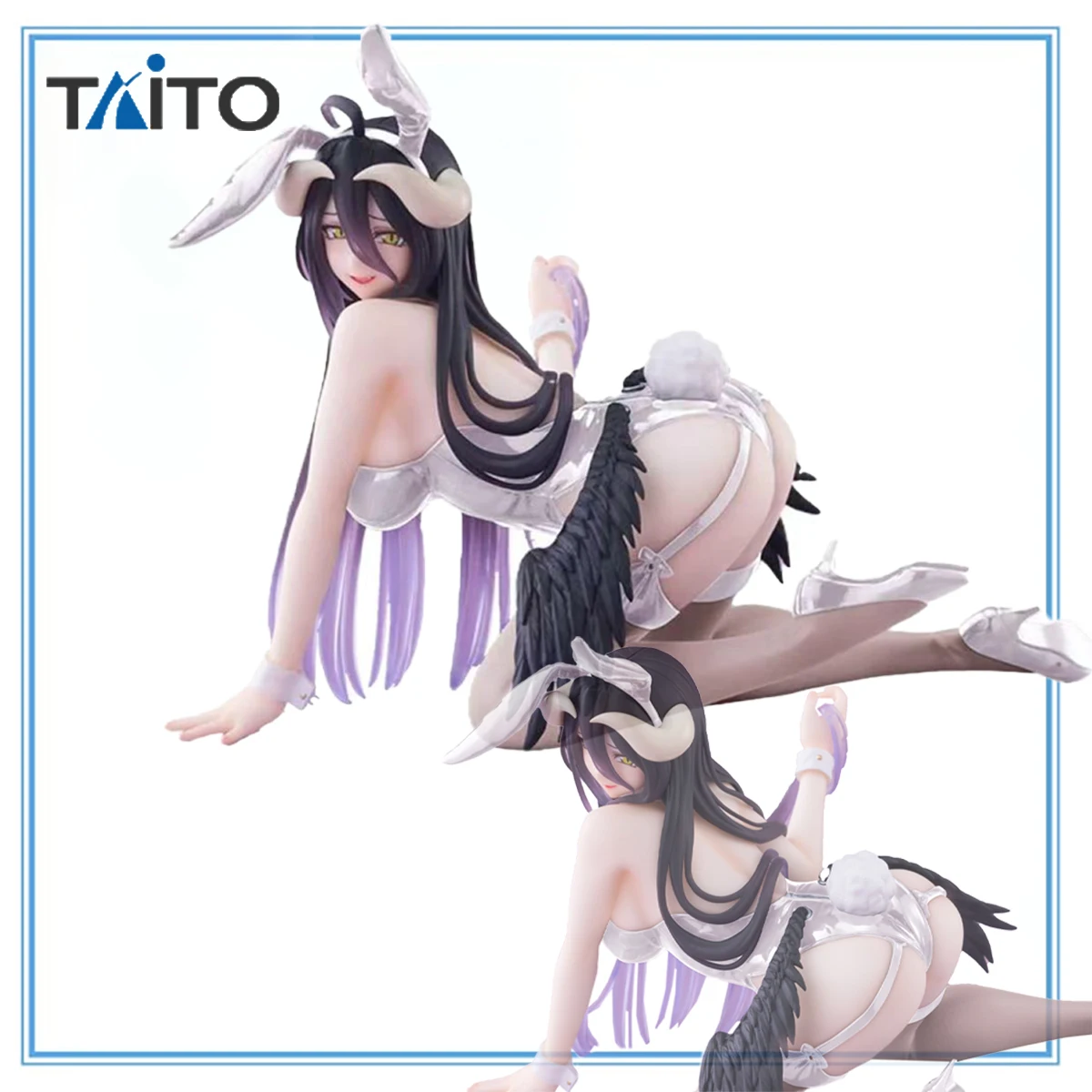 

100% Original Taito Desktop Cute Overlord Albedo Bunny Ver., Renewal Anime Figure Collection Series Model Toys