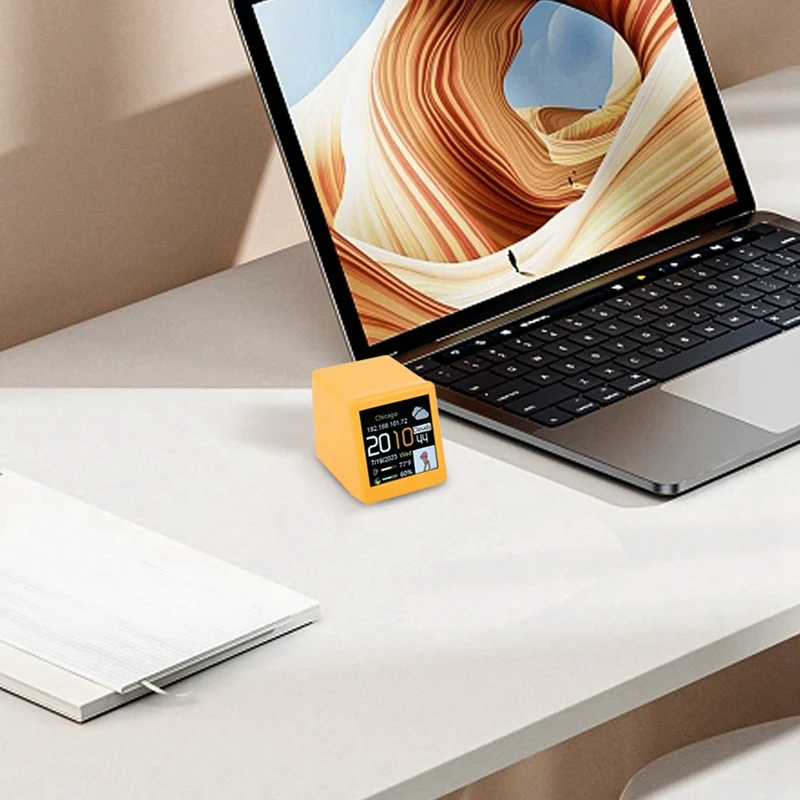 Nowy stacja pogodowa z zegarem inteligentne WIFI DIY słodkie animacje GIF dekoracja stołu elektroniczny Album funkcja MINI zegar