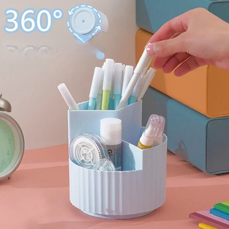 Multifunction 360 Degree Rotating Pen Holder Creative Large Capacity Desktop Storage Box Pencil Organizer School Stationery
