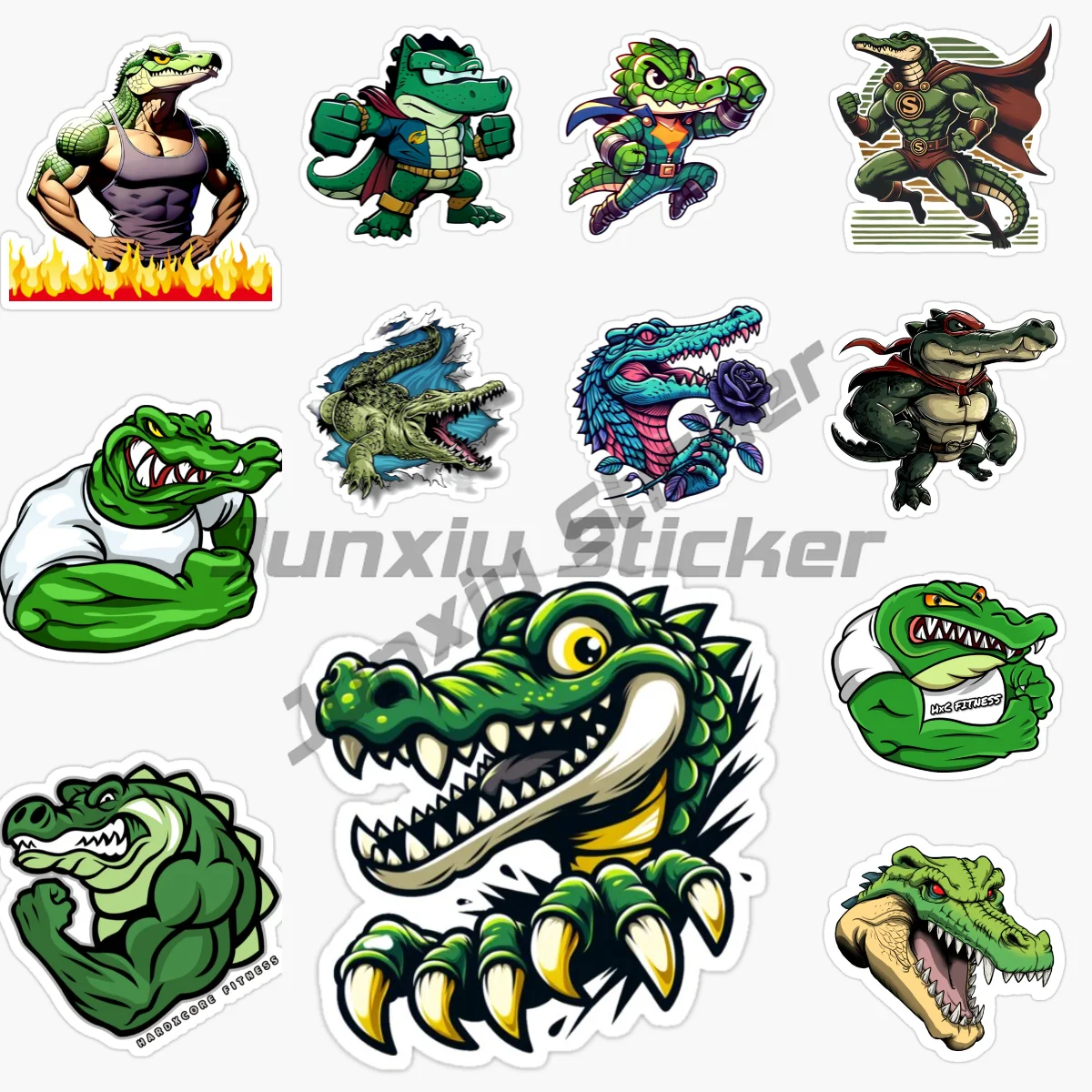 

Ferocious Strong Crocodile Sticker Laptop Car Window Truck Bicycle Van Helmet Racing PVC Vinyl Self-adhesive Decal Customizable