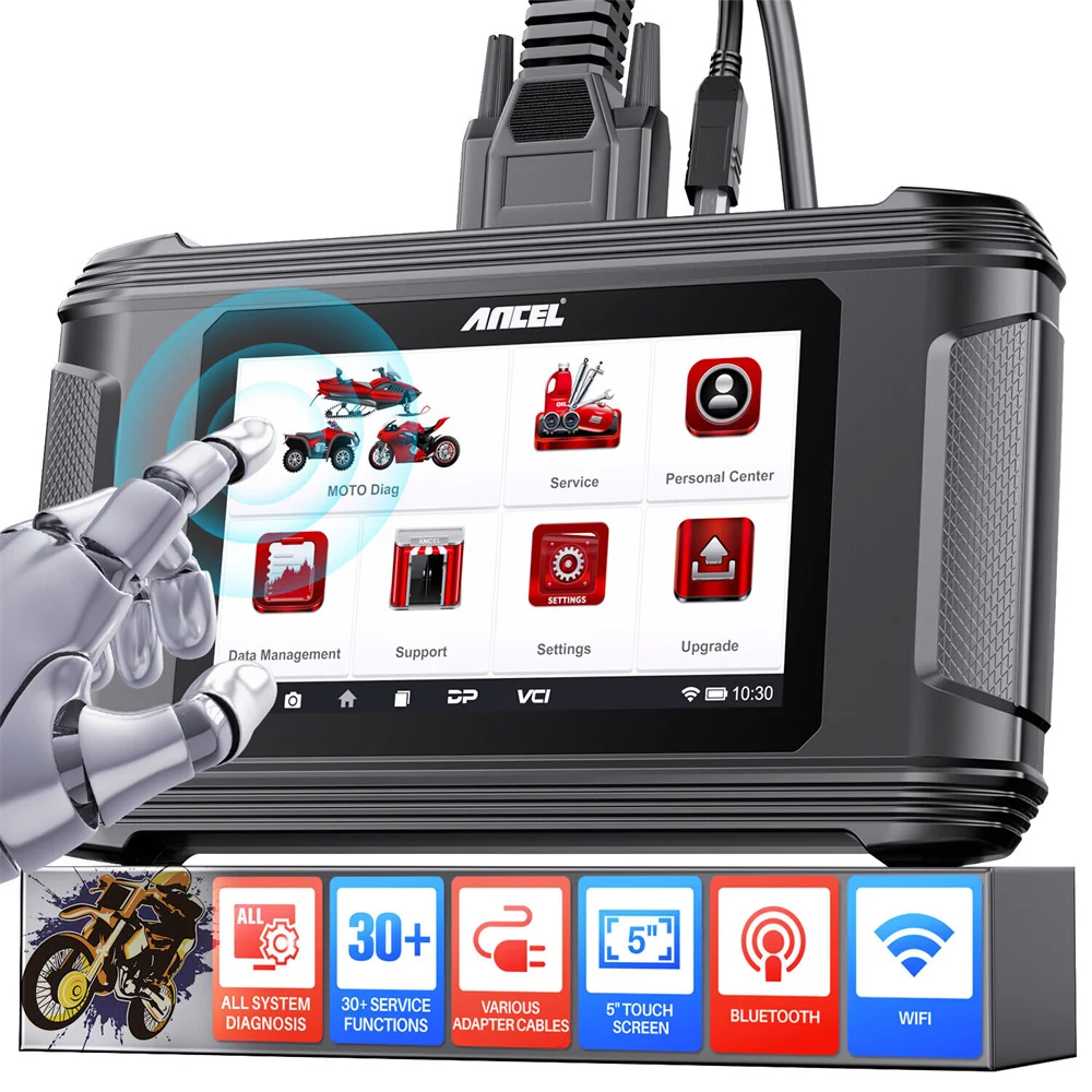 2023 ANCEL MT500 Motorcycle Full System Diagnosis ECU Setting TPS Oil Reset For Kawasaki/Suzuki/BMW/Ducati/YAMAHA/Honda