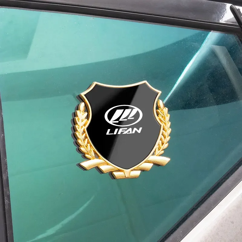 

3D Shield Emblem Metal Badge Car Body Side Decal Sticker for Lifan Solano X60 X50 520 620 320 2020 125cc V16 250 Car Accessories