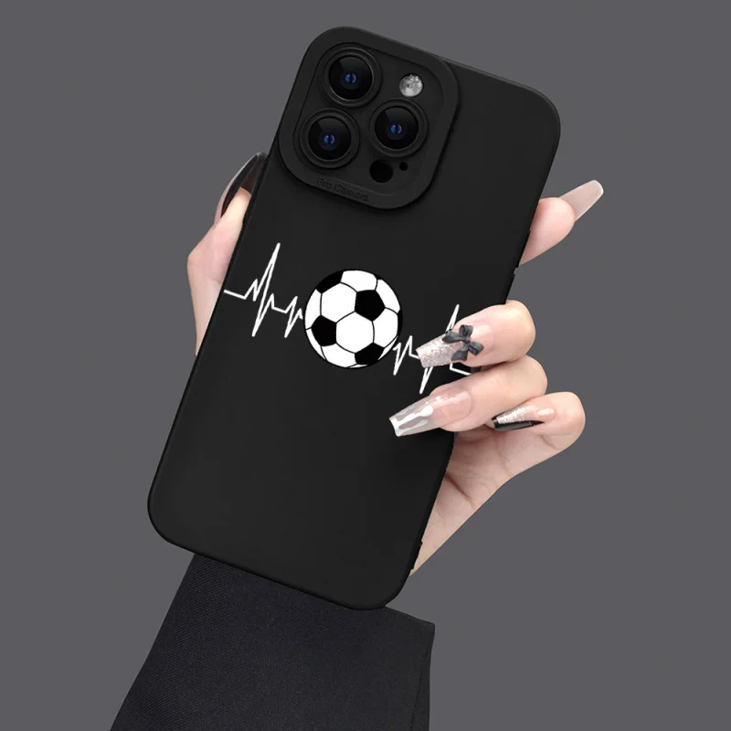 Fußball Muster Grafik Handy hülle für iPhone 15 14 13 12 11 xr x xs pro max 7 8 plus se Mini Silikon Soft Back Cover