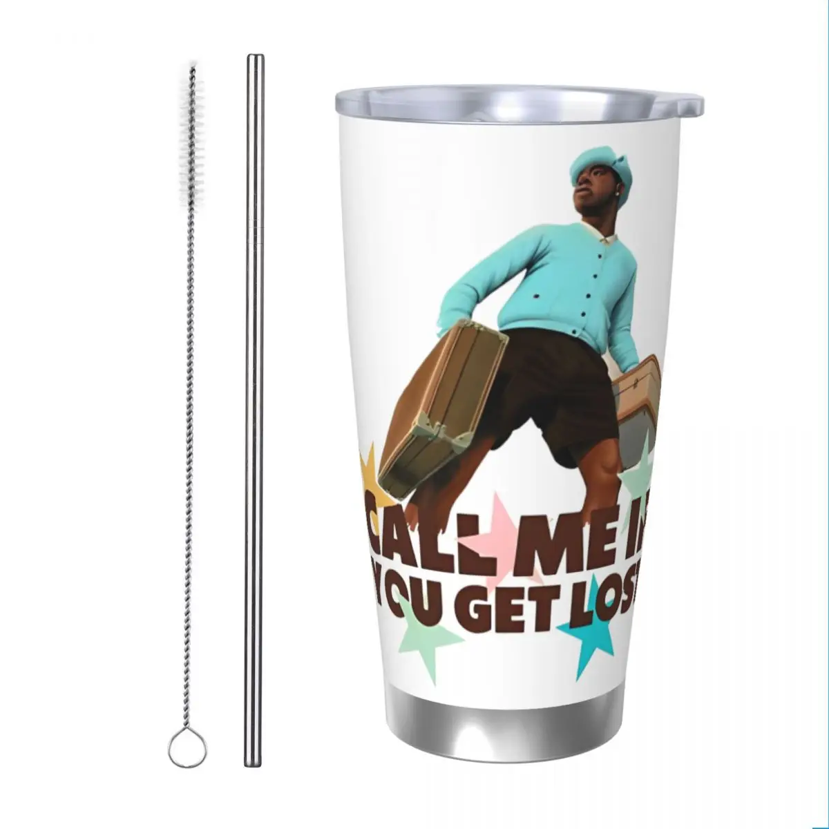 Call Me If You Get Loss Insulated Tumbler with Lid Music Stainless Steel Coffee Mugs Double Wall Car Bottle Cups, 20oz