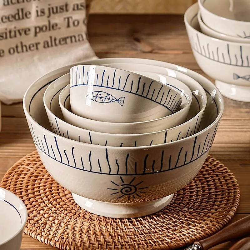 HYS Ceramic Rice Bowl Personal Special Tableware Set Household New High-value and Especially Good-looking Qianqiao Bowl