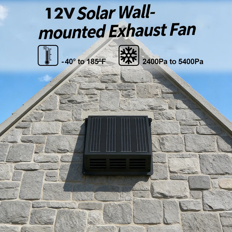 

12V 115mm Solar Roof Exhaust Fan Waterproof 2500r/min Energy Saving Wall Mounted Ventilator Universal Attic Pipe Container