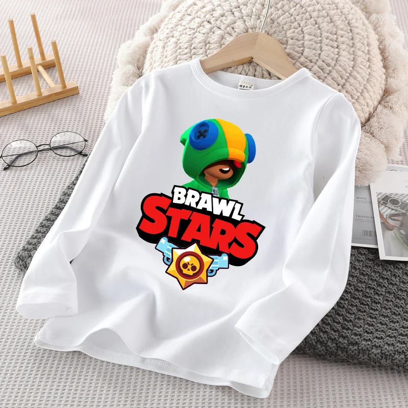 Anime Cartoon Children Long Sleeved T-shirt Boys Girls Winter Warm Tops Cute Kids Crew Neck Pullover Casual Child Clothes Gifts