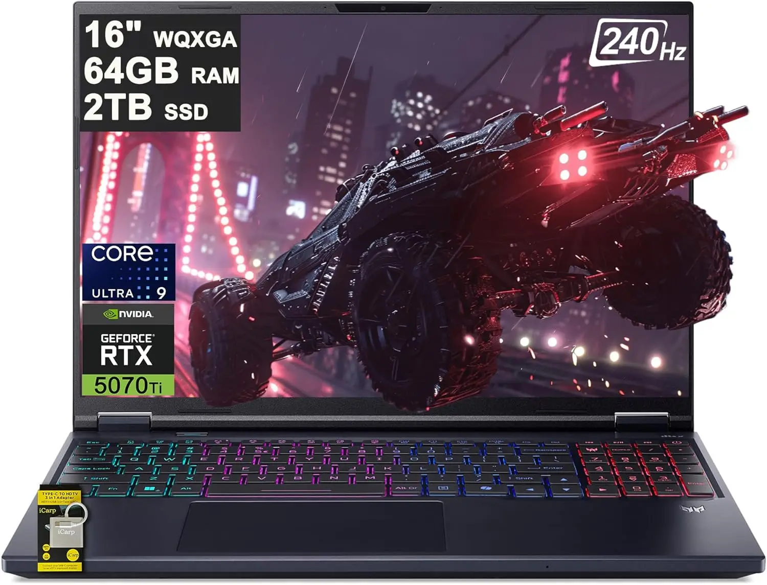 

Игровой ноутбук Acer Predator Helios Neo 16 AI, 16 дюймов, 240 Гц IPS, RTX 5070 Ti, 64 ГБ ОЗУ, 2 ТБ SSD, Ultra 9 275HX