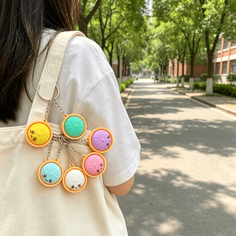 6/18 Stück Niedliche Dumpling-Schlüsselanhänger, Mini-Baozi-Anhänger Geschenkset für Preise, Taschenfüller, Rucksack-Charm-Deko, Zufällige Farben – Detail 4