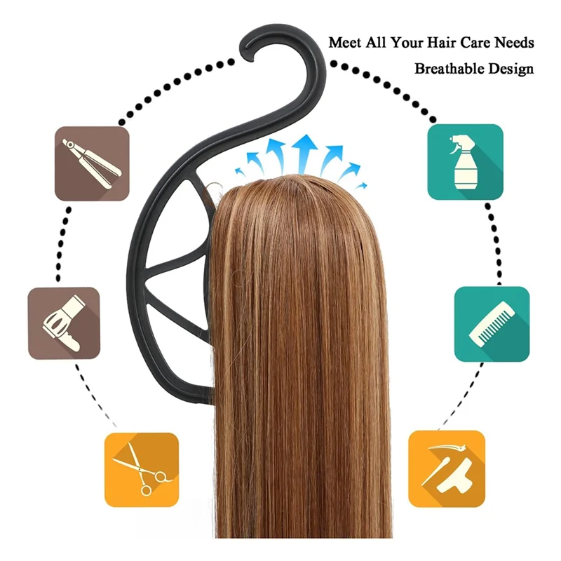 BAAG-2er-Pack Perückenaufhänger, tragbarer hängender Perückenständer, Perückenaufhängerhalter für mehrere Perücken und Hüte, faltbarer Perückenhalter