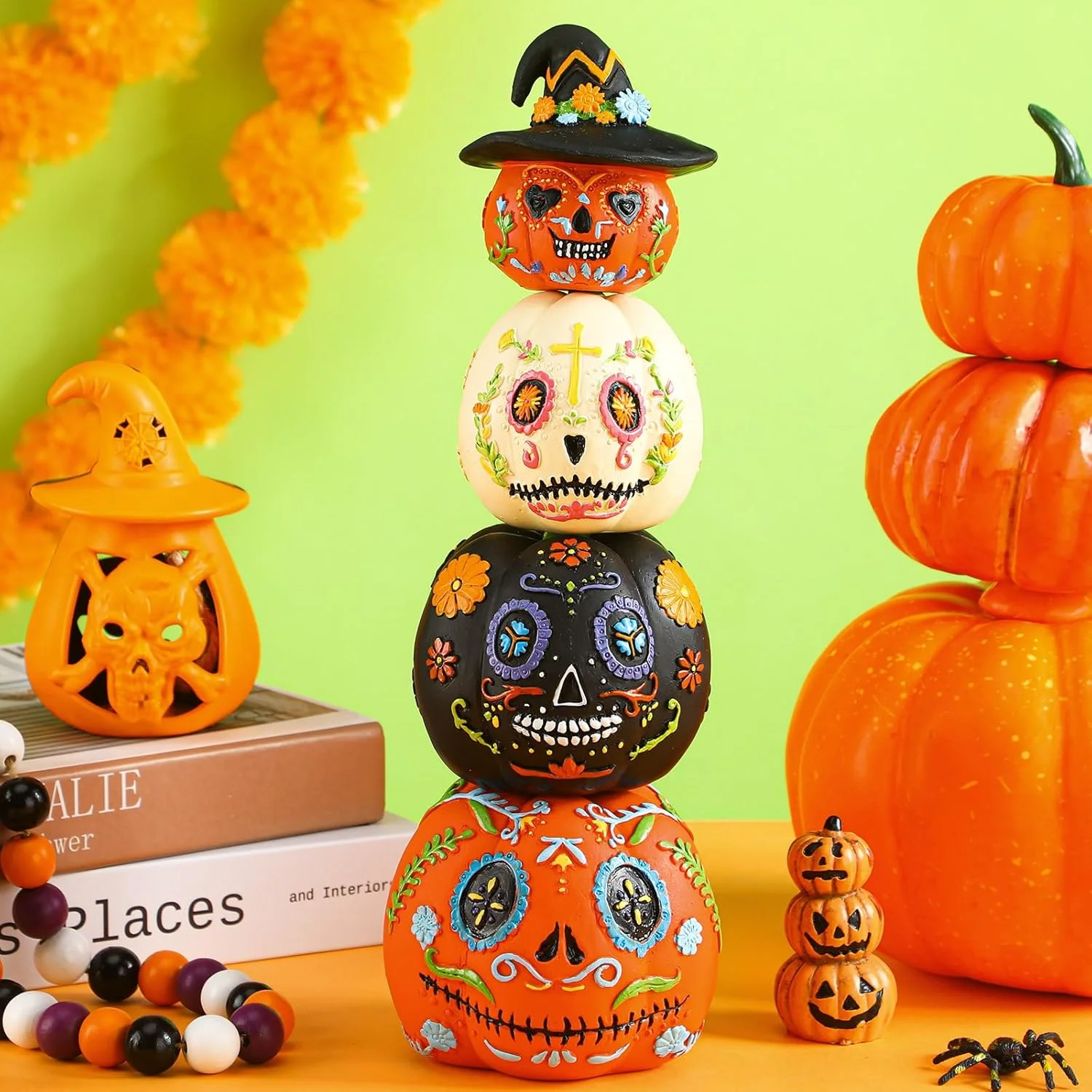 

4pcs Pumpkins Ornament Cartoon Aesthetic Design Halloween Theme Desk Accessories as Gift for Women Men Friend
