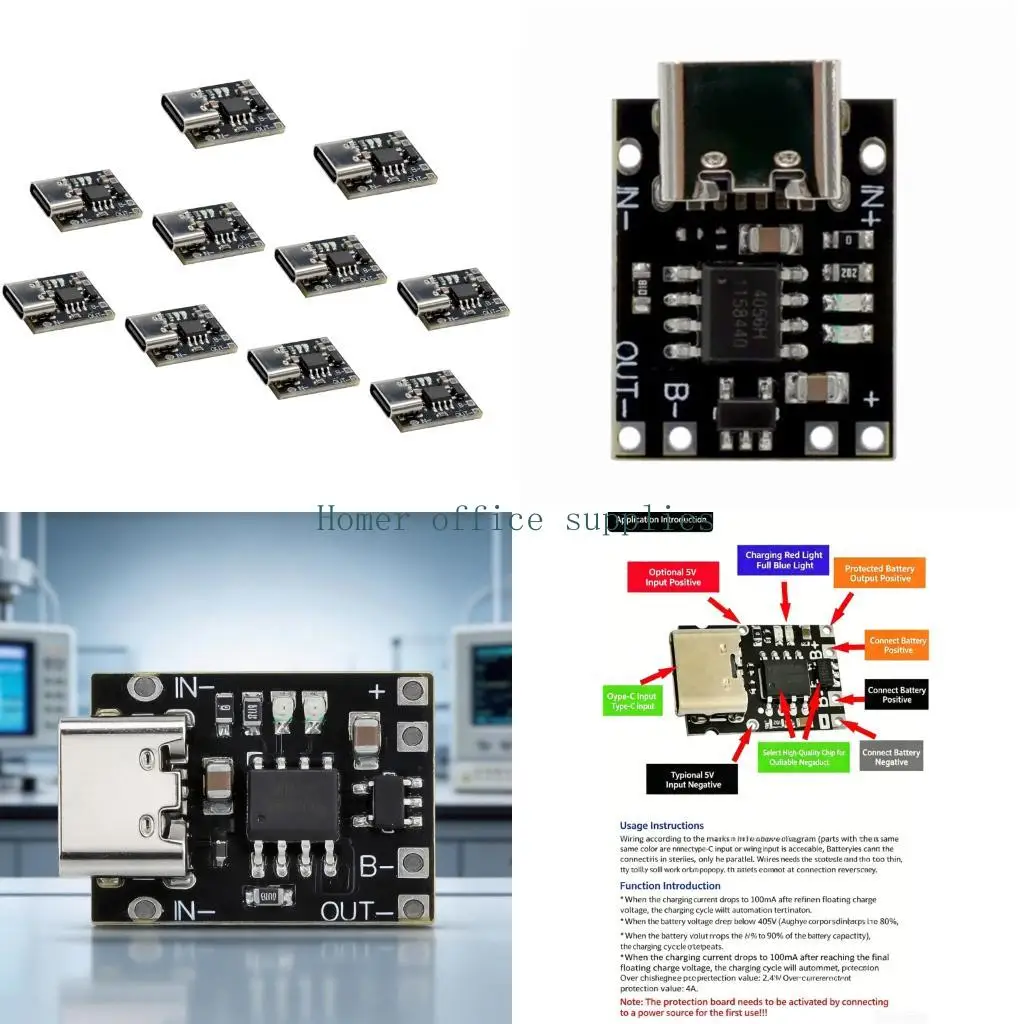 K43B 10 Piece/20 Piece Precised Engineered 1A Type C Charging Board Compact Design For Intelligent Devices And Hobbyists