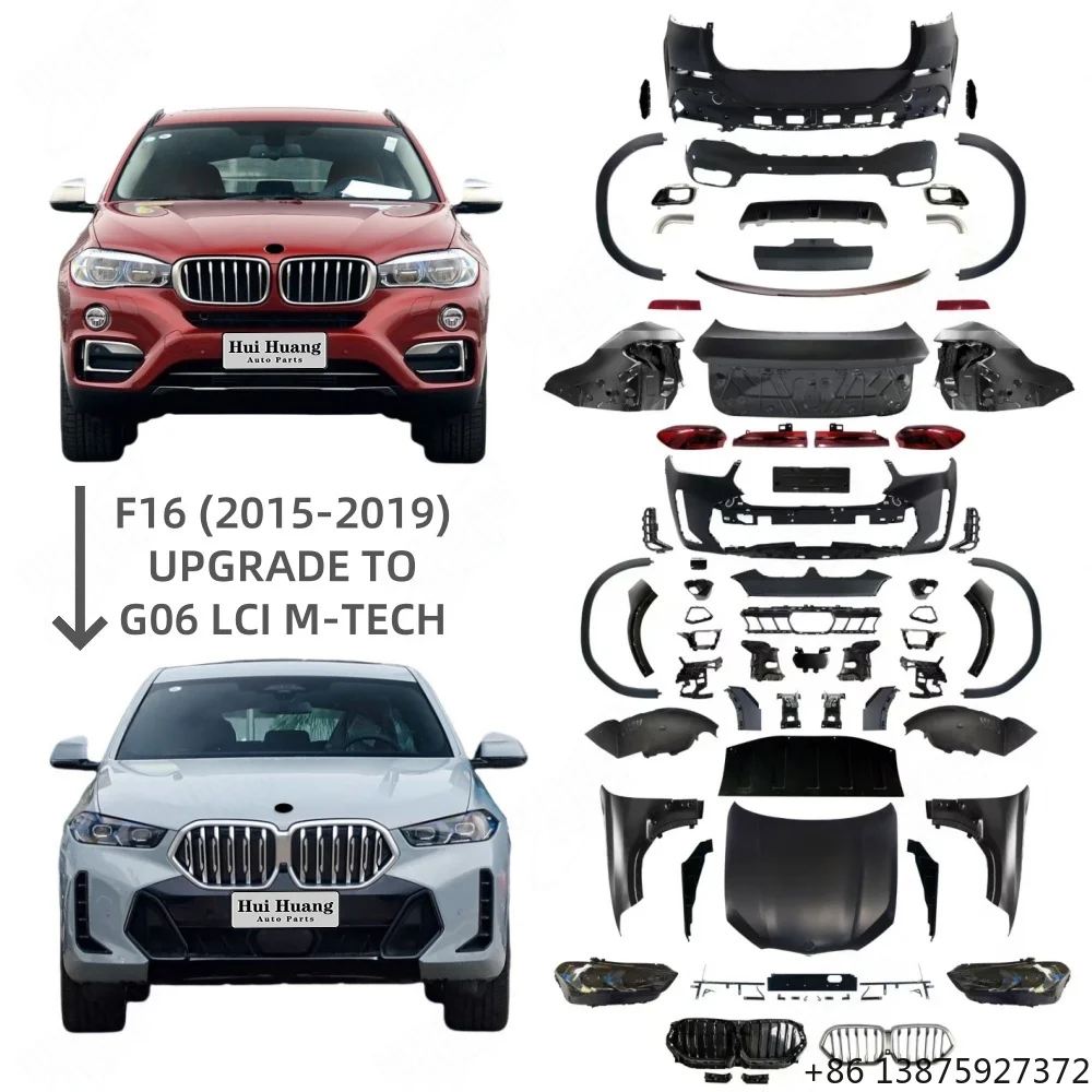 Auto Modification Conversion Old to New Body Kit for X6 Series F16 2015-2019 Upgrade to G06 LCI M-Tech Bumper Lamp Assembly