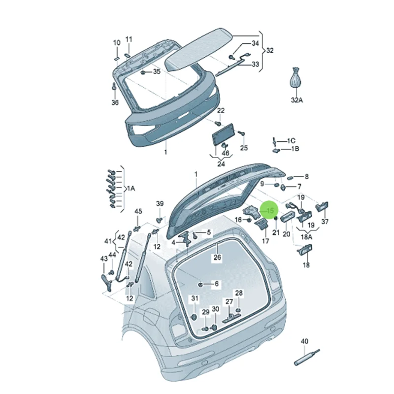 Golf   golf  Golf new energy Touran  Golf GTI  Touareg  High end Cabin Cover Lock  5G1823509B  8R0827505 8R0827505A 4H0827505