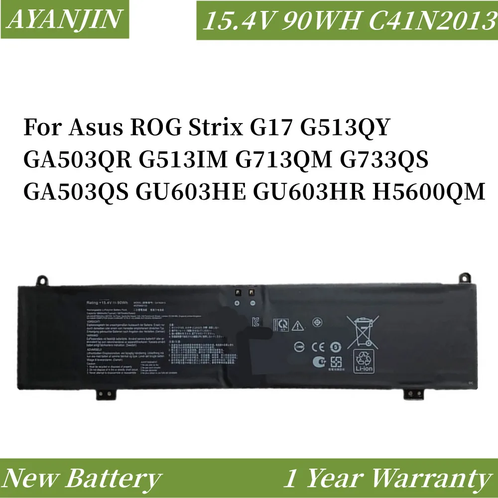 New C41N2013 C41N2013-1 5845mAh Laptop Battery For ASUS ROG Strix G513 G513IM G713 G713IM G713QM Rog G533 G533QM G533QR G733ZM