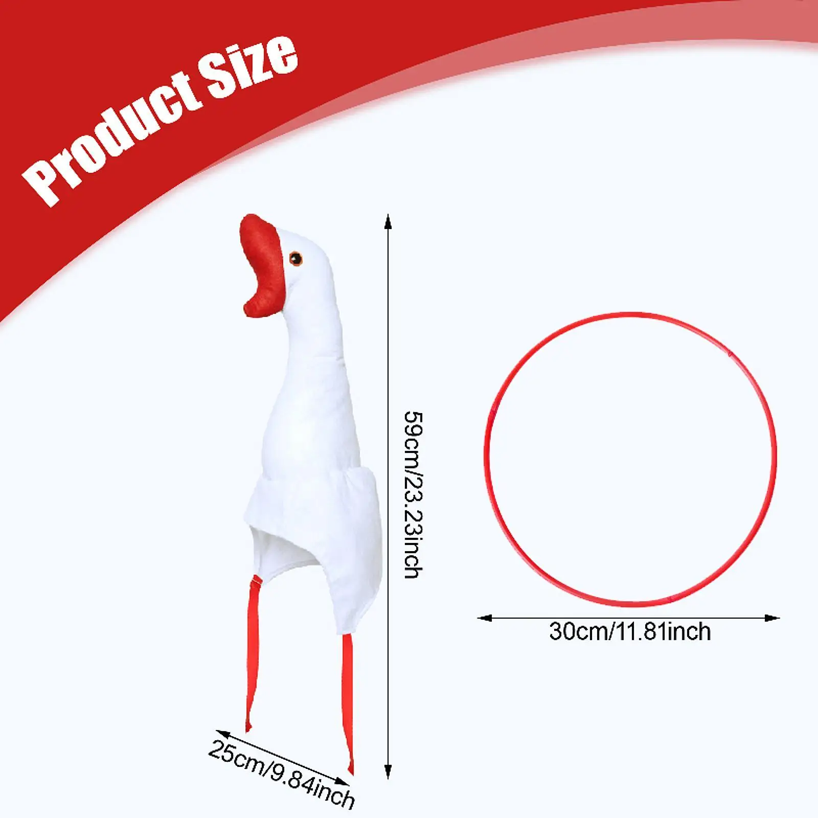 Couvre-chef d'oie en peluche de carnaval avec anneaux de lancer, casquette de mariage de dessin animé, couvre-chef d'extérieur pour adultes, chapeau de fête, chapeau d'animal en peluche