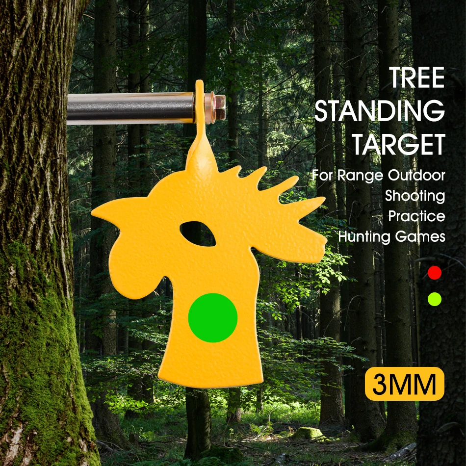 Metal Yellow Animal Chicken 360 ° Rotating Targets Soft Egg Air Gun Target Insertion Tree Rotation Outdoor Hunting Shooting