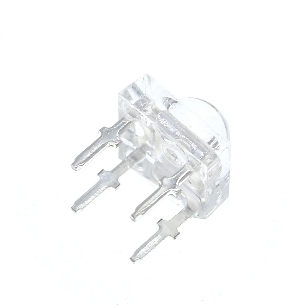 Diode électroluminescente LED, luminosité éducative, blanc, rouge, vert, ambre, clair, 5mm, 4 broches, F5, 7,5 anha, 10 pièces