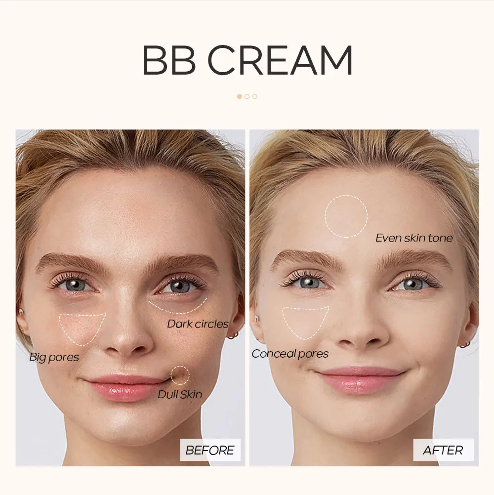 Face Liquid Foundation Moisturizing BB Cream Concealer Oil-control Full Coverage Waterproof Long Lasting Brighten Cosmetics