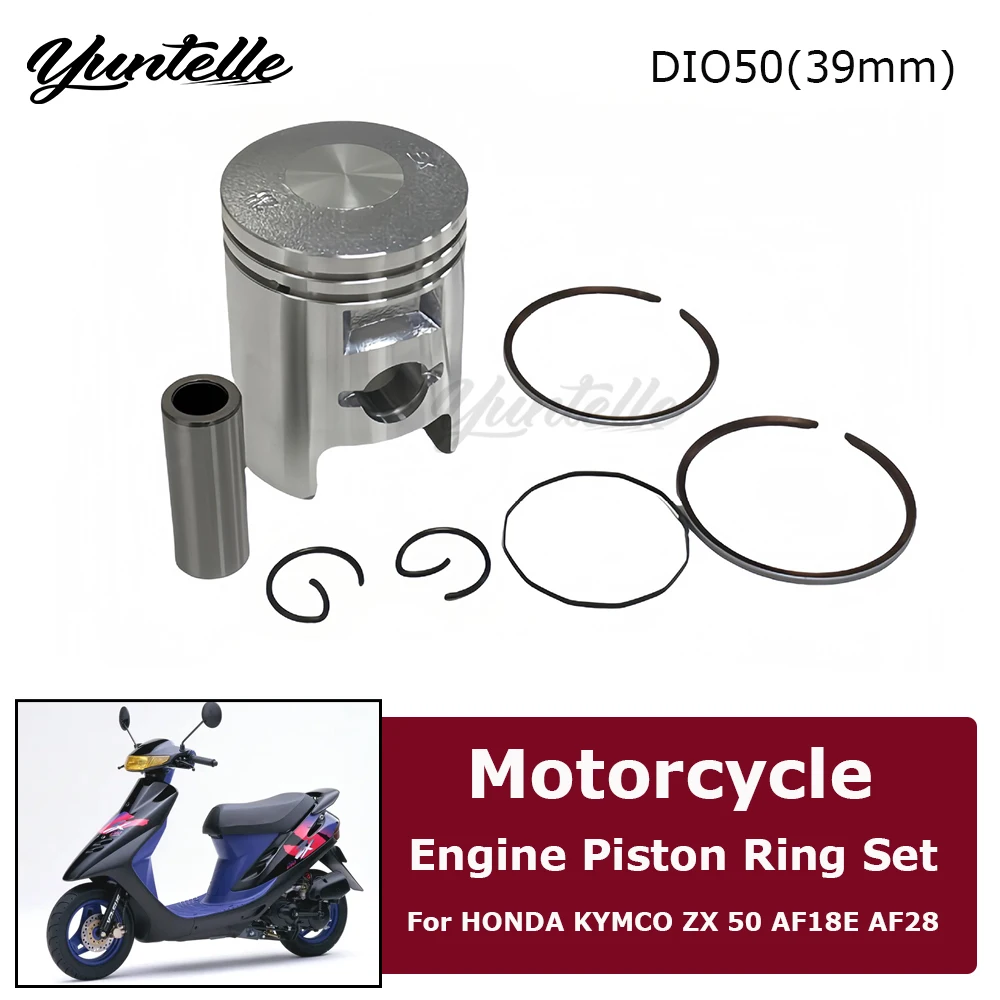 

STD Bore 39mm Engine Piston With Ring Kit For Honda DIO50 KYMCO ZX 50 AF18E AF28 50cc Two-stroke Motorcycle Accessories Pin 12mm