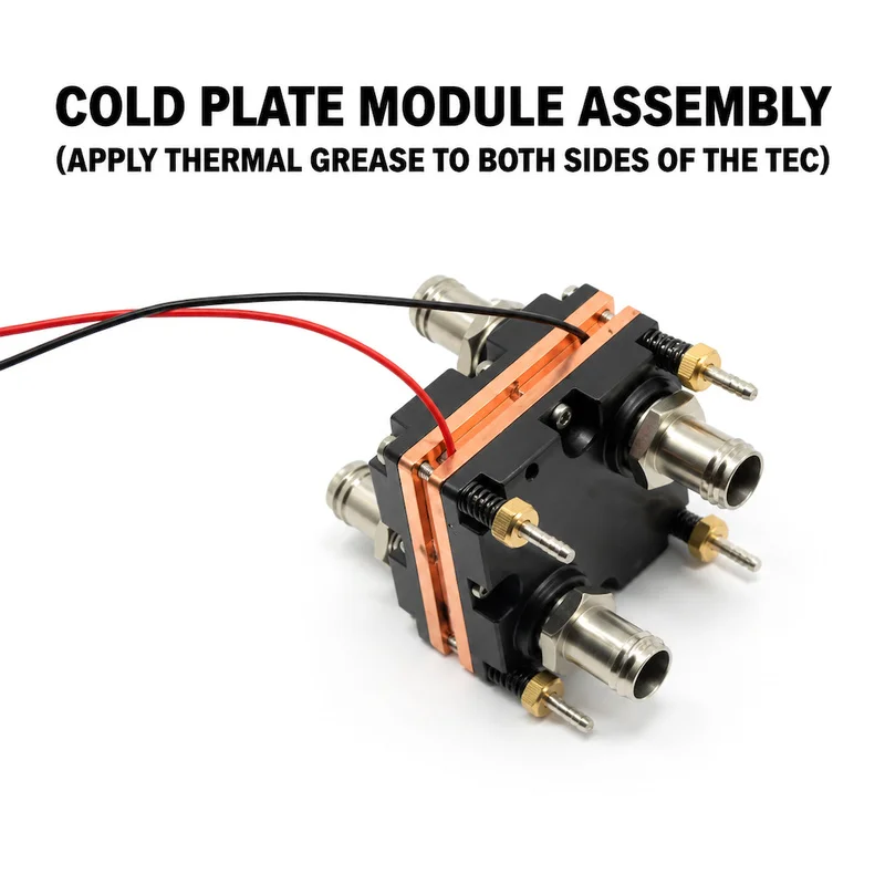 OCOCOO TEC Peltier Cold Plate Water Block 12710 Thermoelectric Cooling Module 52mm for CPU GPU Laser Semiconductor