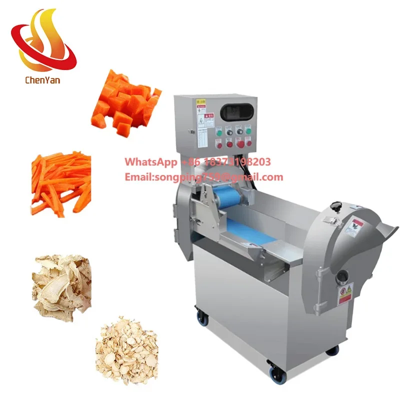 Commercial Fully Automatic Fruit Cutting Machine for Cabbage Cucumber Potato Radish Dicing Shredding Slicing
