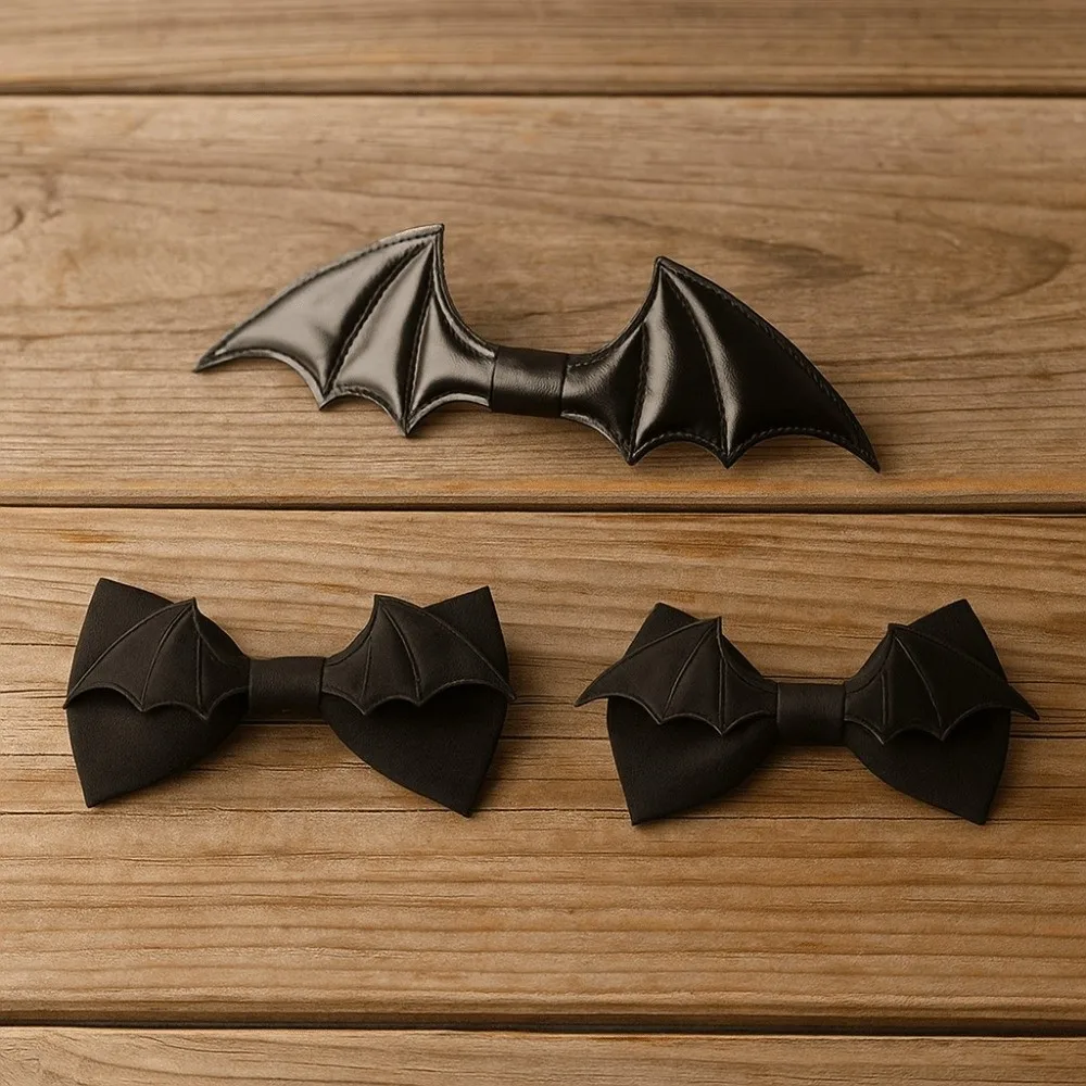 الكلاسيكية بو الجلود هالوين Cravat قابل للتعديل الأسود الخفافيش ربطة القوس فيونكة الإبداعية لينة الرجال ربطة العنق البدلة الملحقات #2